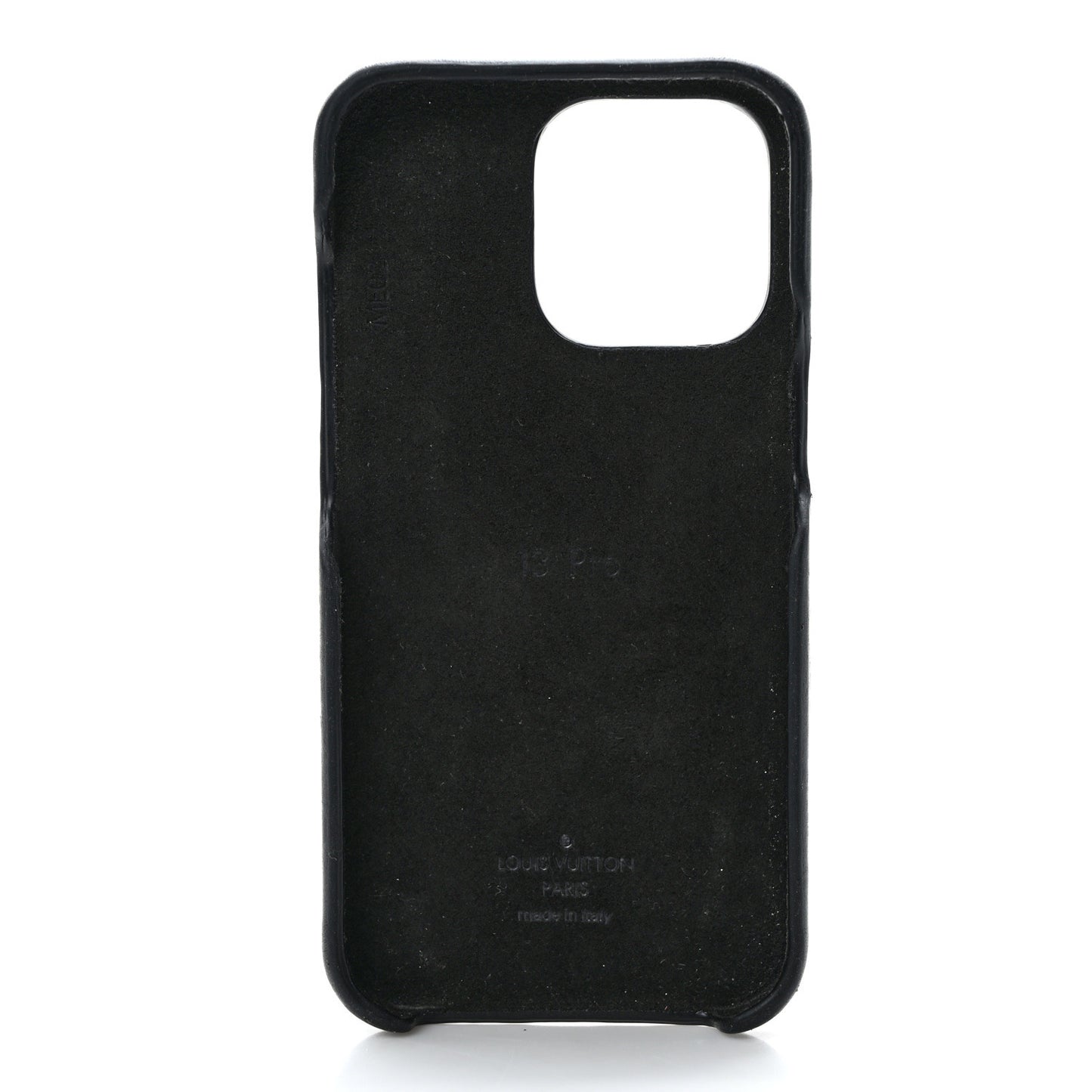 Lambskin Embossed Monogram Coussin iPhone 13 Pro Bumper Black
