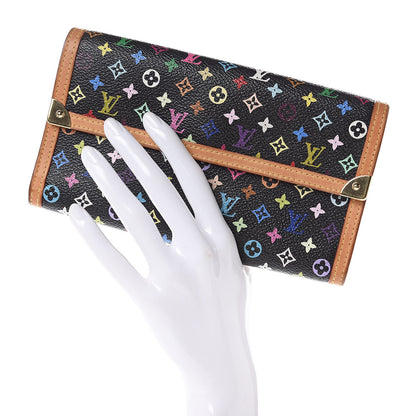 Louis Vuitton Monogram Multicolor Porte Tresor International Wallet Black 2 of 10