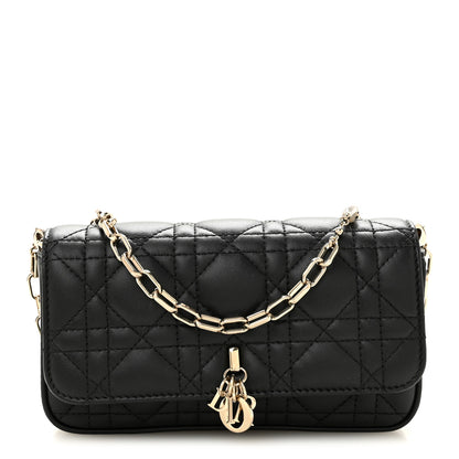 Christian Dior Lambskin Cannage Dior Talk Phone Pouch  Black 1 of 10