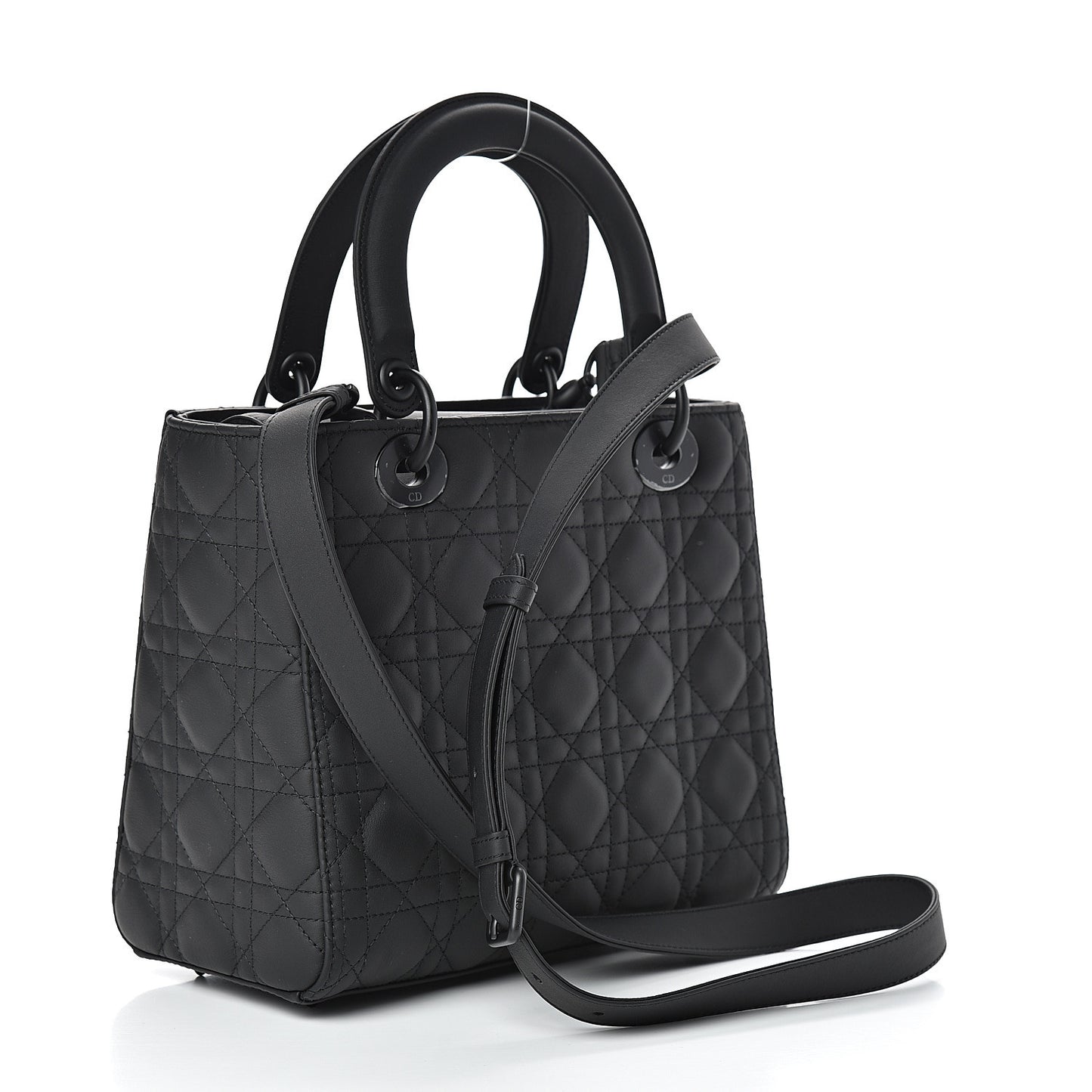 Ultra Matte Calfskin Cannage Medium Lady Dior Black
