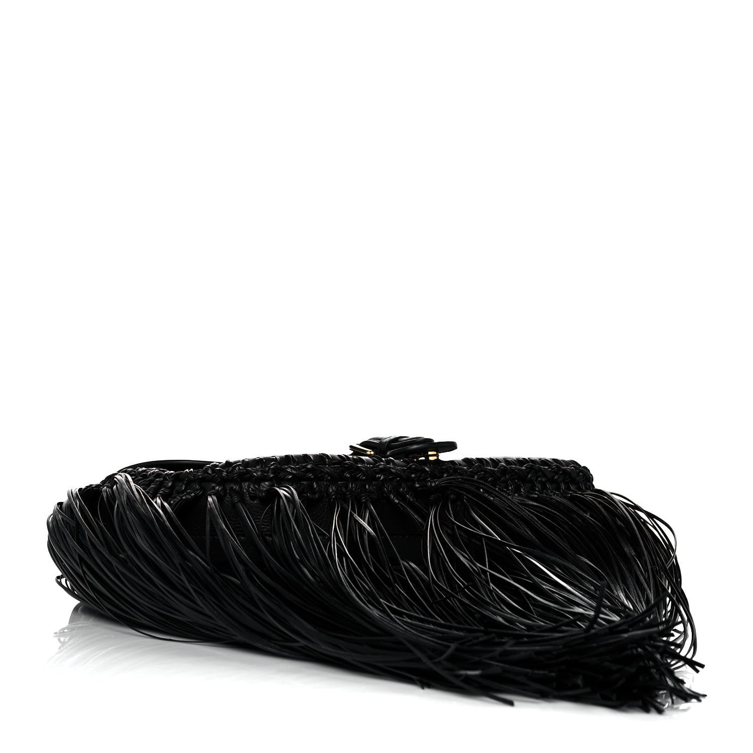 Christian Dior Grained Calfskin Large Fringe Bobby Flap Black 3 of 7