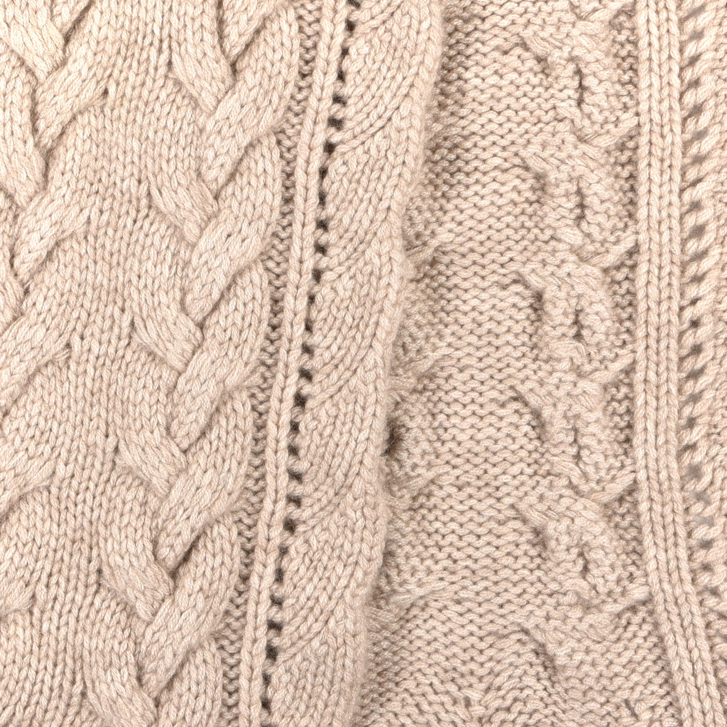 Cashmere Knit CC Scarf Beige