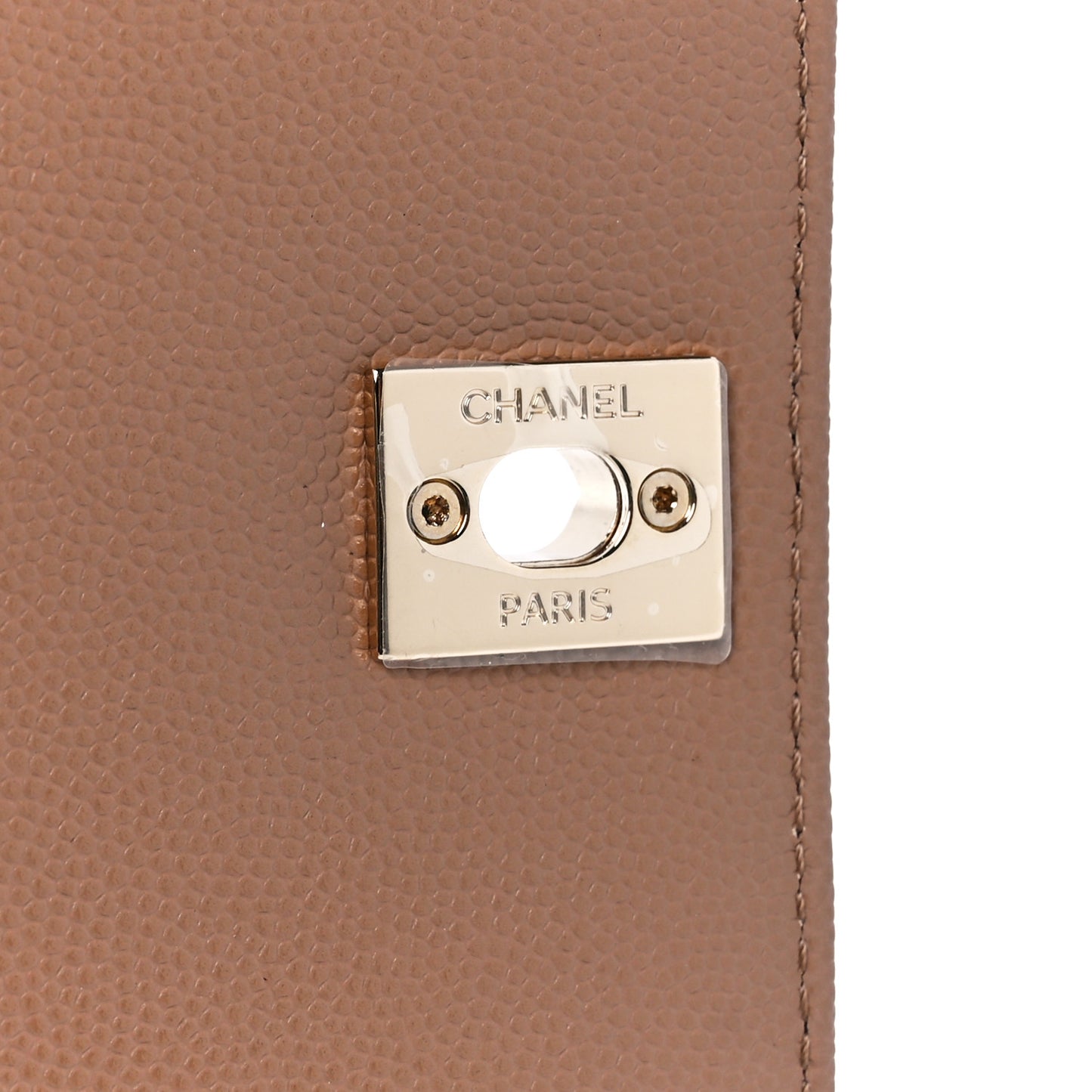 Caviar Quilted Mini Coco Handle Flap Beige