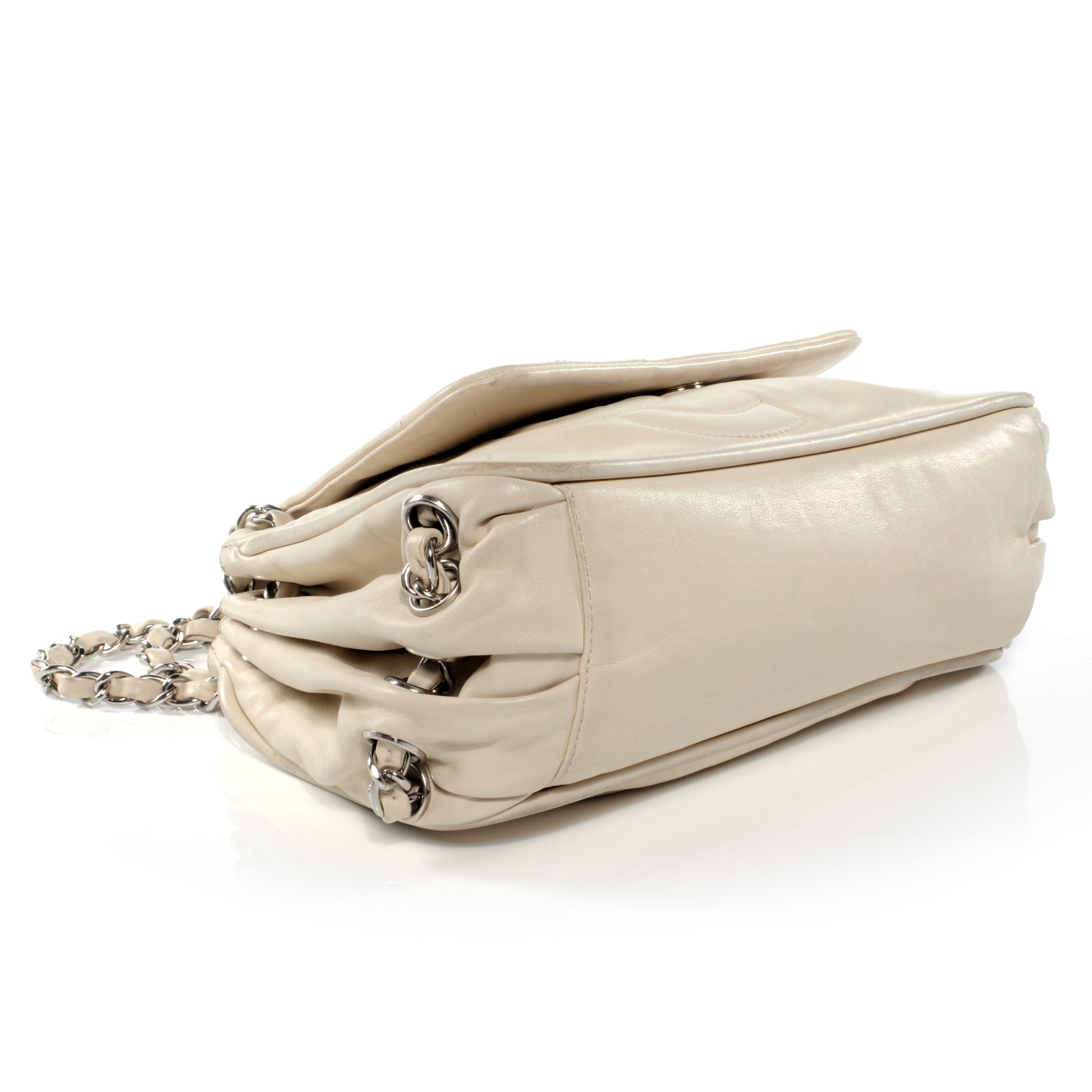 Chanel Leather Diagonal Ligne Flap Off White 4 of 7