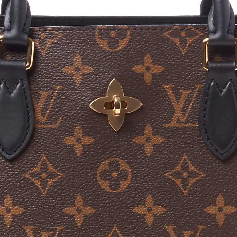 Monogram Flower Tote Black