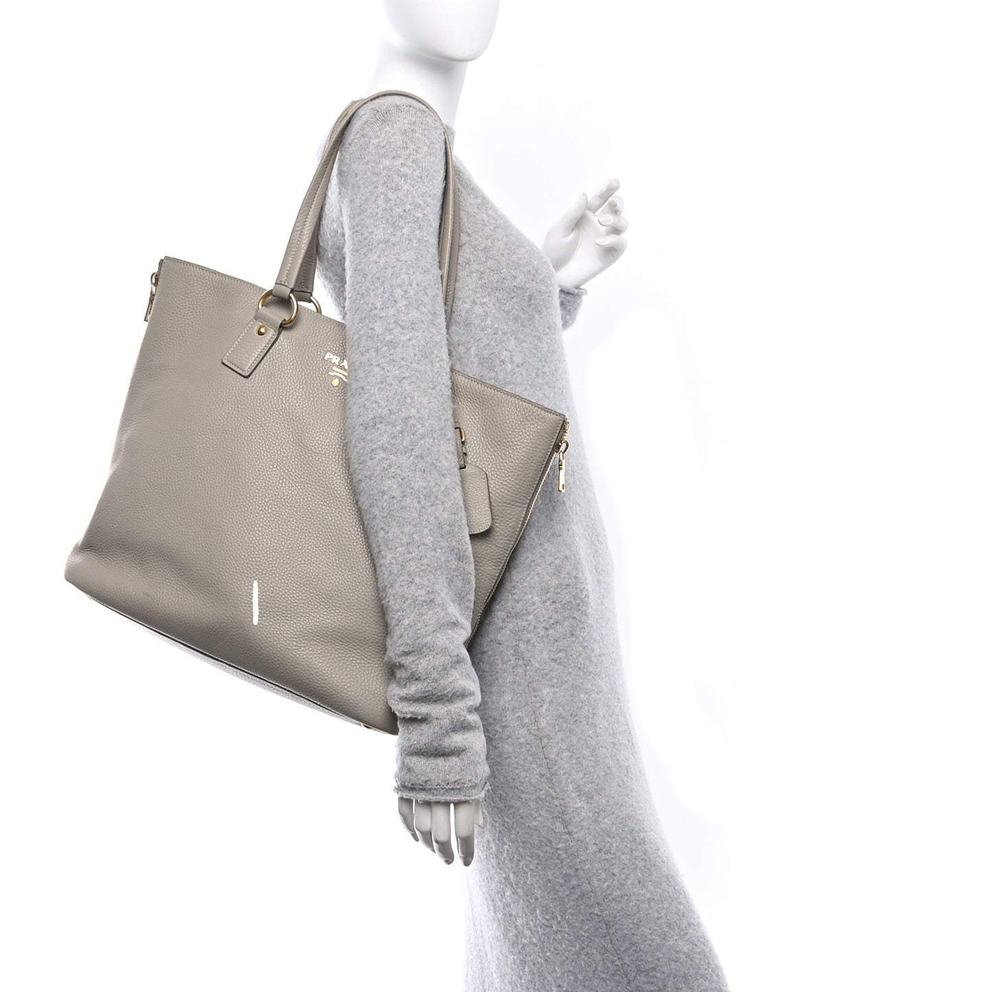 Vitello Phenix Side Zip Tote Argilla