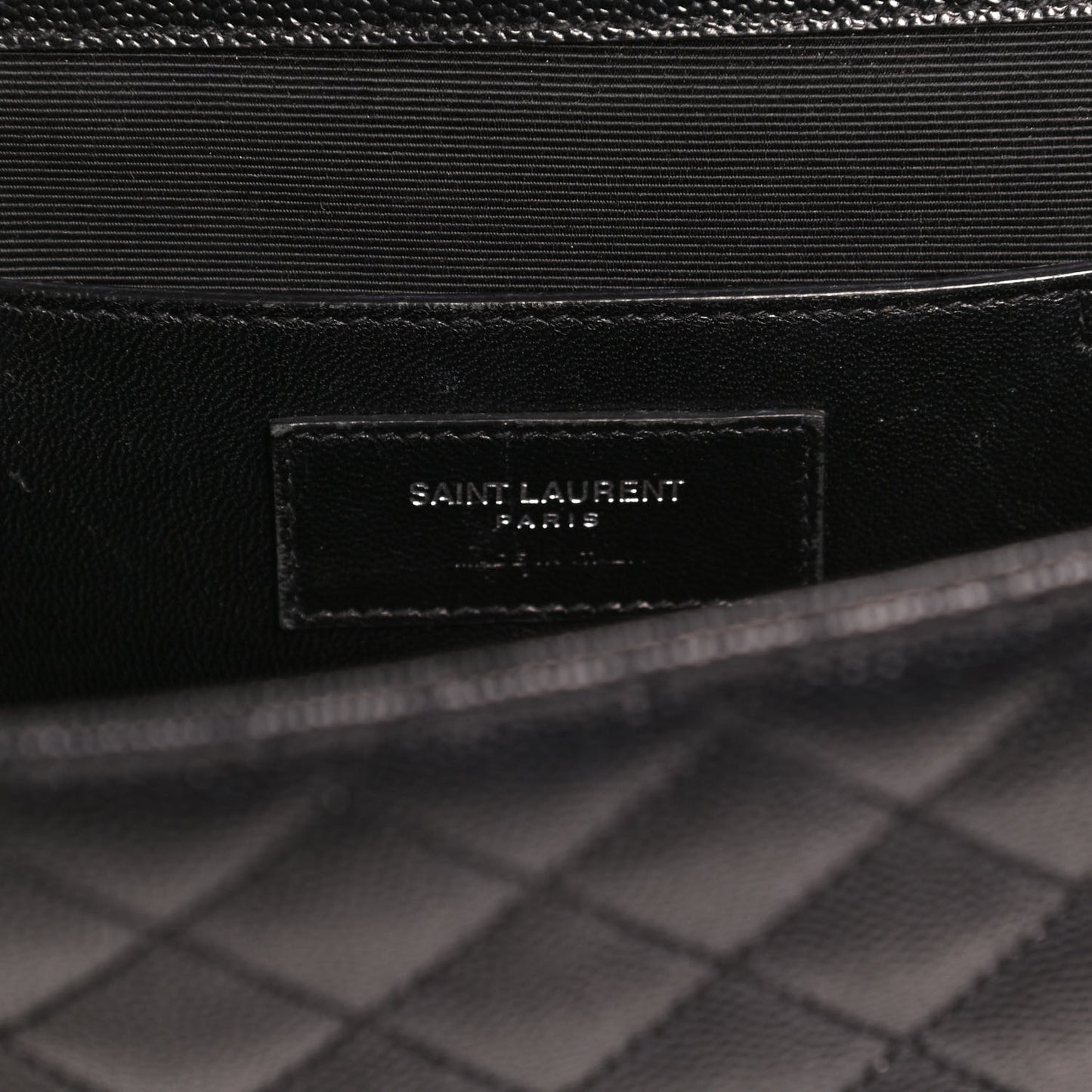 Grain De Poudre Textured Mixed Matelasse Triquilt Medium Monogram Satchel Black