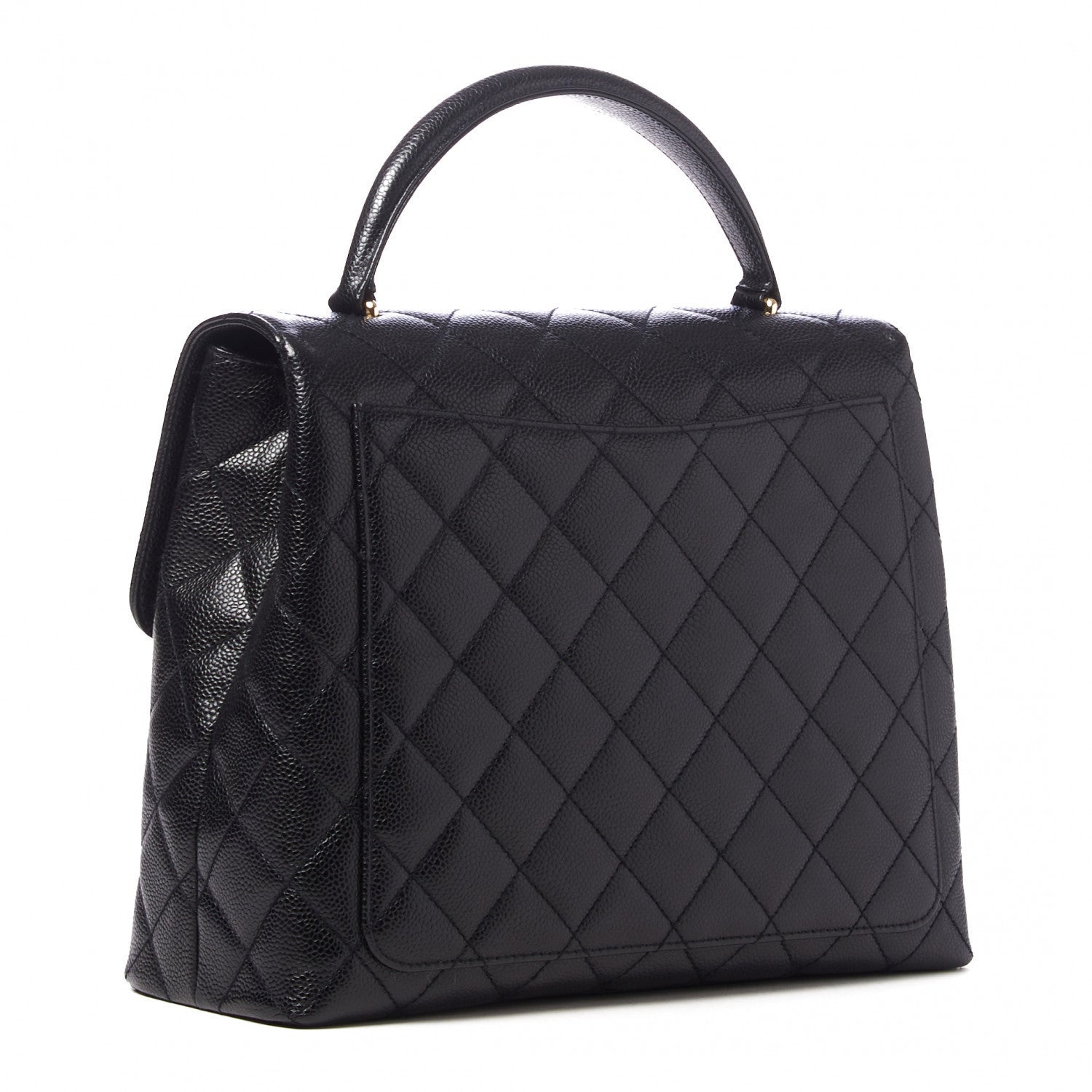 Chanel Caviar Quilted Jumbo Kelly Flap Black 2 of 8