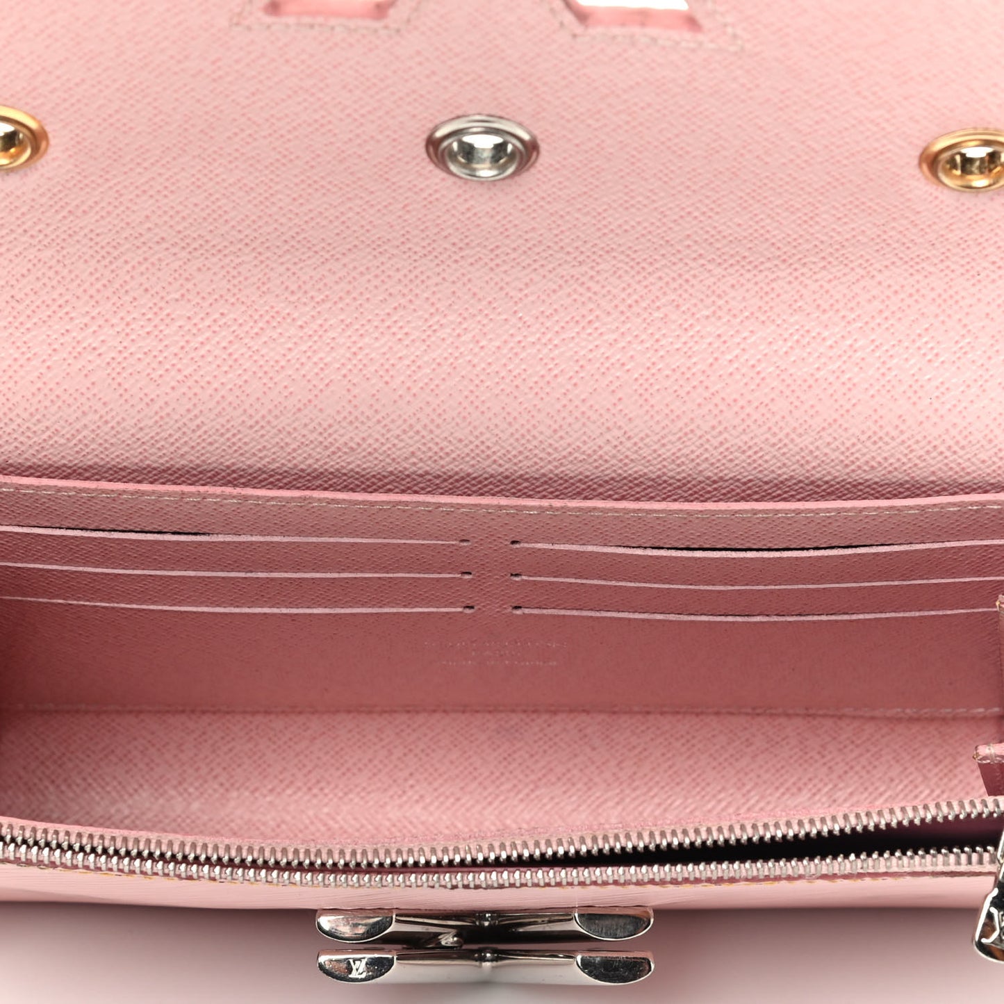 Epi Mechanical Flowers Twist Chain Wallet Rose Ballerine