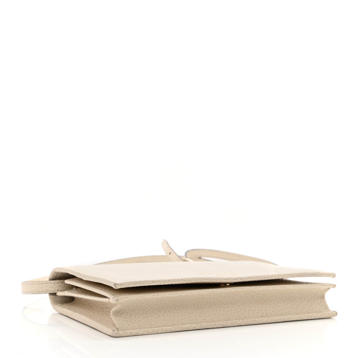 Dollar Calfskin Mini Swing Wallet Bag Mystic White