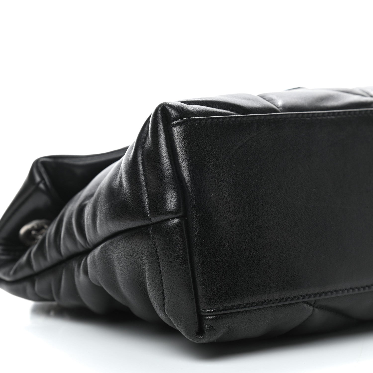 Saint Laurent Lambskin Quilted Small Loulou Puffer Monogram Chain Satchel Black 5 of 8