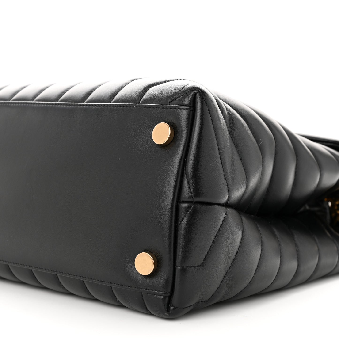 Calfskin Y Quilted Monogram Large Loulou Chain Satchel Black