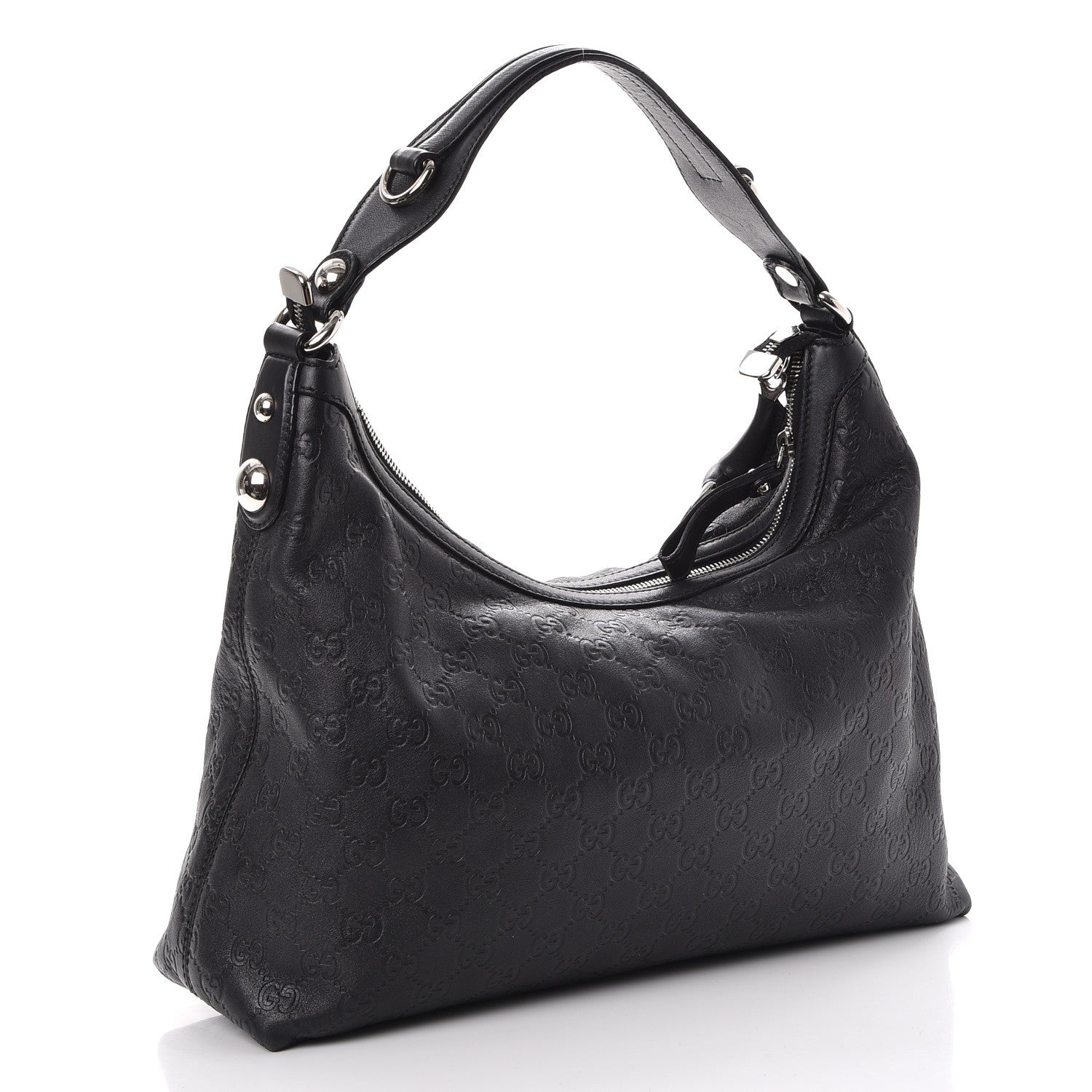 Gucci Guccissima Medium Icon Bit Hobo Black 3 of 7