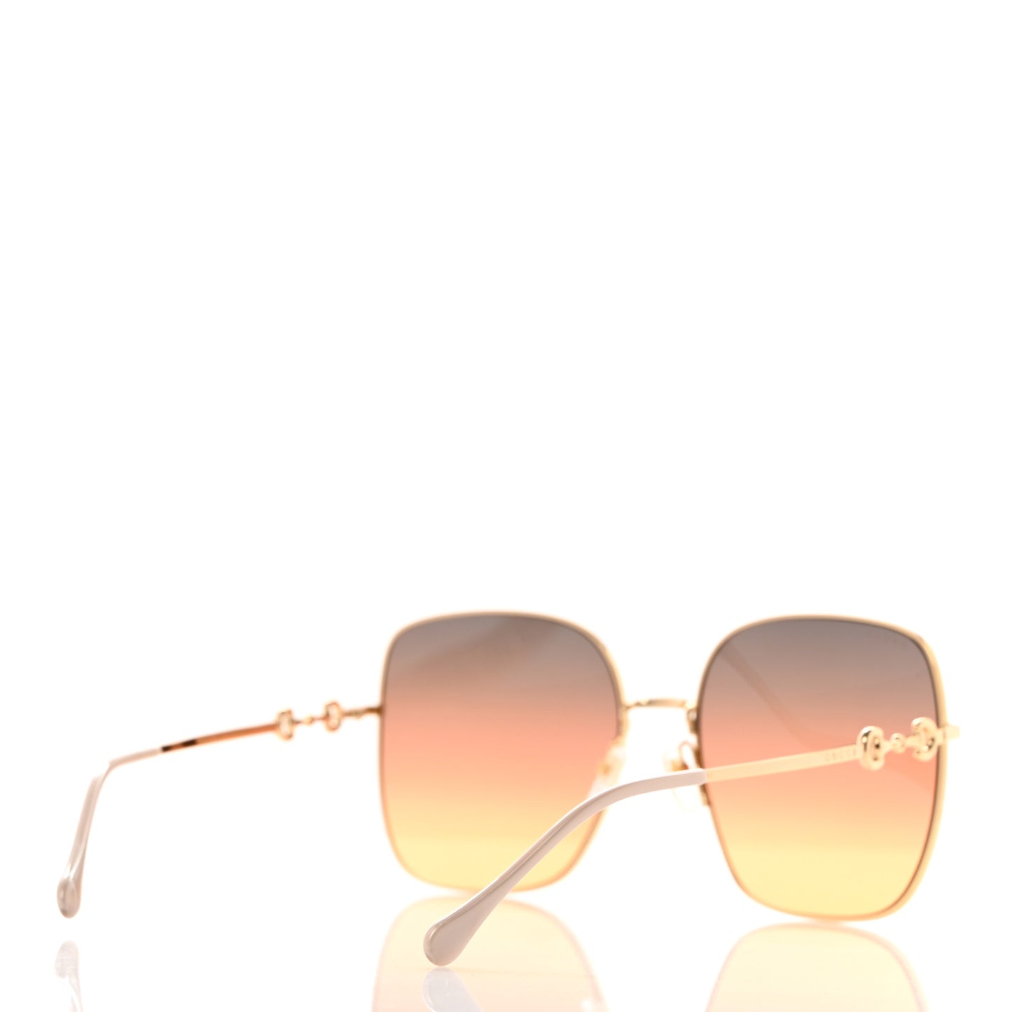 Metal Horsebit Square Sunglasses GG0879S Gold