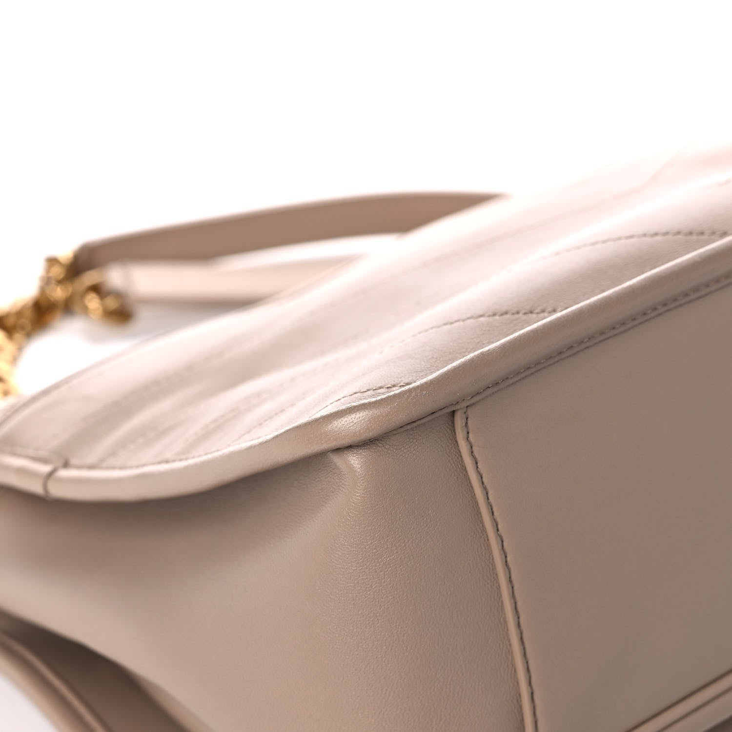 Saint Laurent Lambskin Matelasse Monogram Medium Niki Chain Satchel Dark Beige 13 of 16
