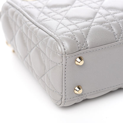Christian Dior Metallic Lambskin Cannage Mini Lady Dior Grey 8 of 10