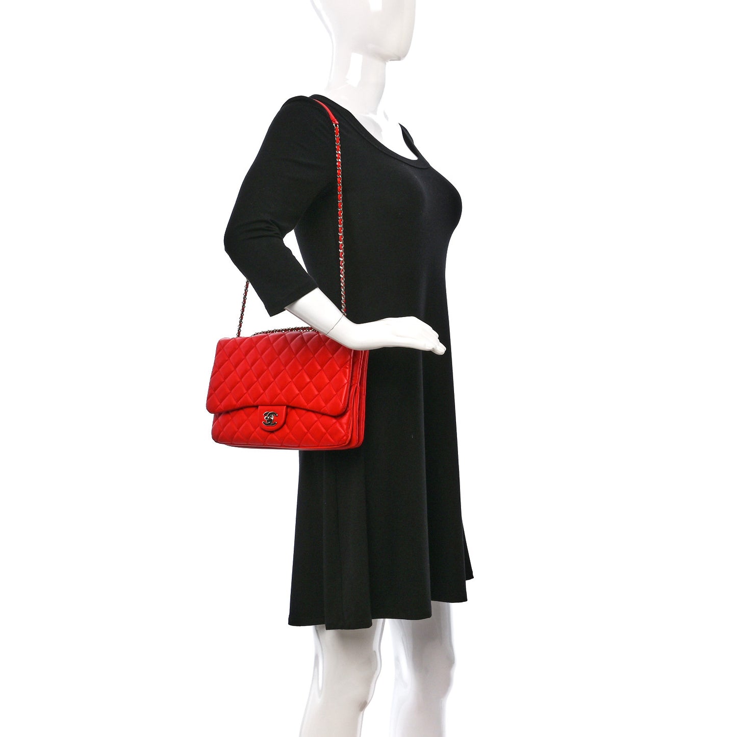 Calfskin Quilted Tender Touch Flap Bag Red