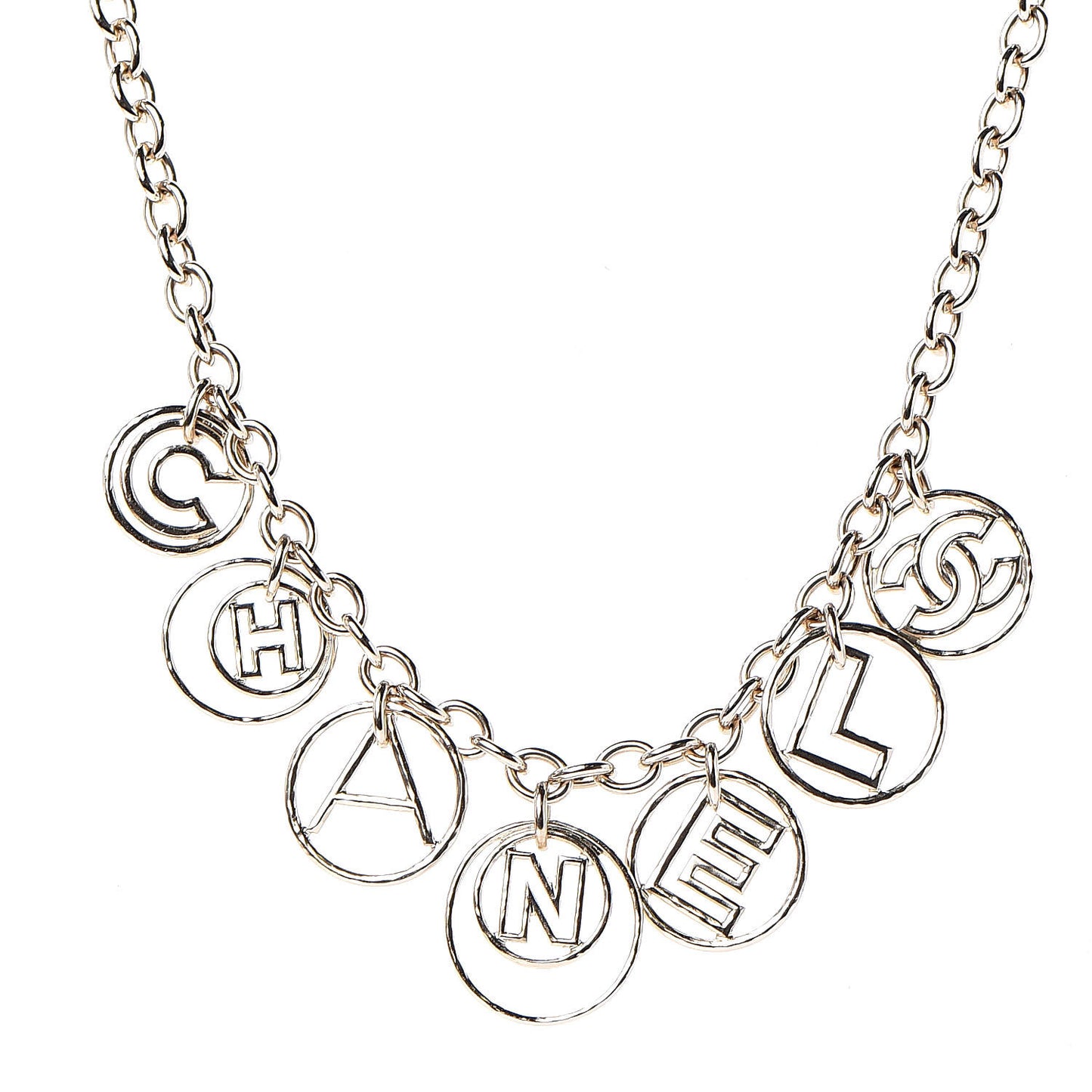 Metal Hoop Cuba Logo Necklace Gold