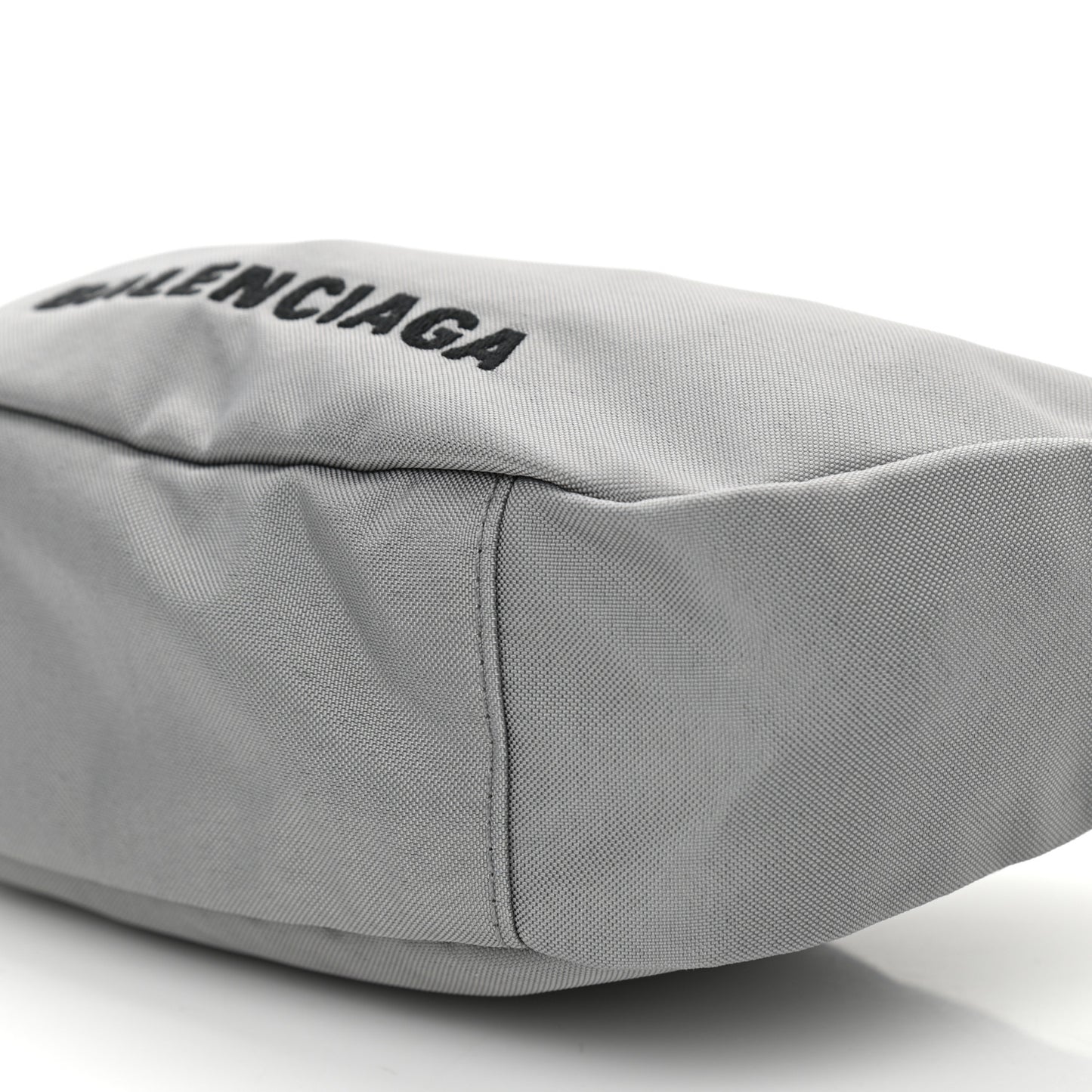 Recycled Sport Nylon Logo Embroidered Wheel Sling Bag Balenciaga Grey Black