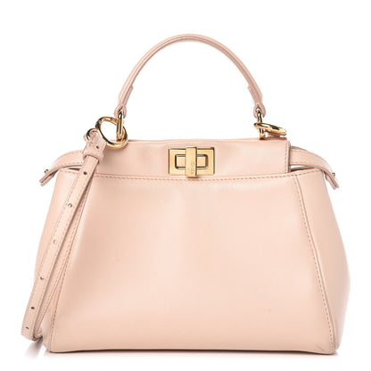 Fendi Nappa Mini Peekaboo Iconic Satchel Rosa Plaster 1 of 10