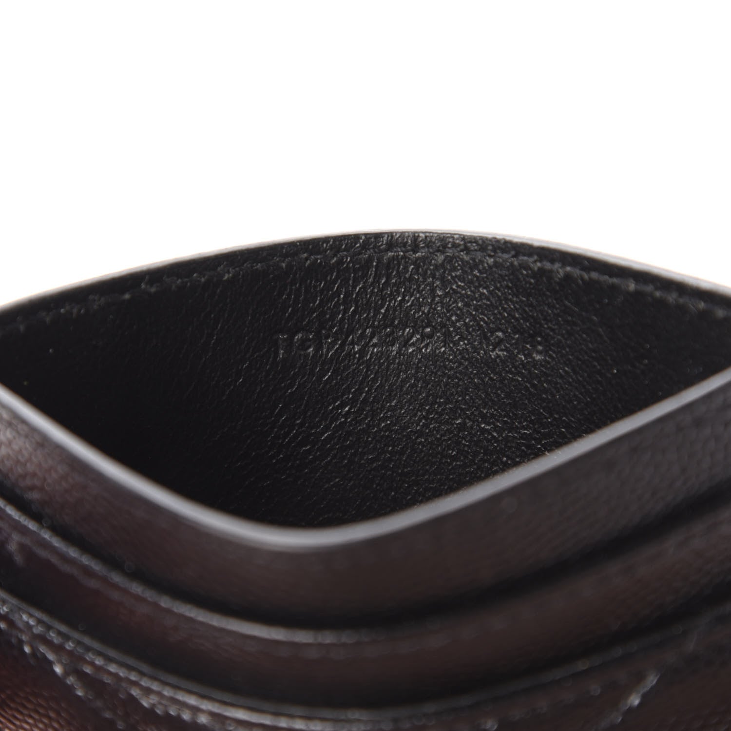 Saint Laurent Grain De Poudre Matelasse Chevron Monogram Credit Card Case Black 7 of 9