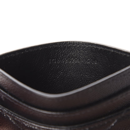 Saint Laurent Grain De Poudre Matelasse Chevron Monogram Credit Card Case Black 7 of 9