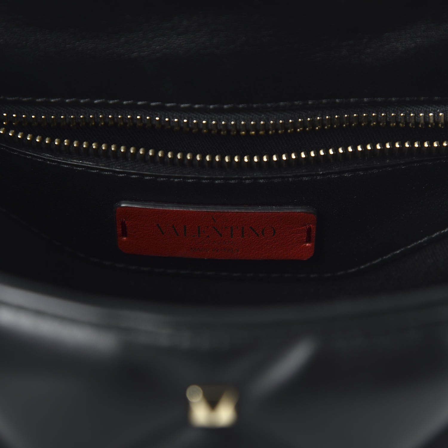 Valentino Garavani Lambskin VLTN Print Candystud Top Handle Bag Black 8 of 9