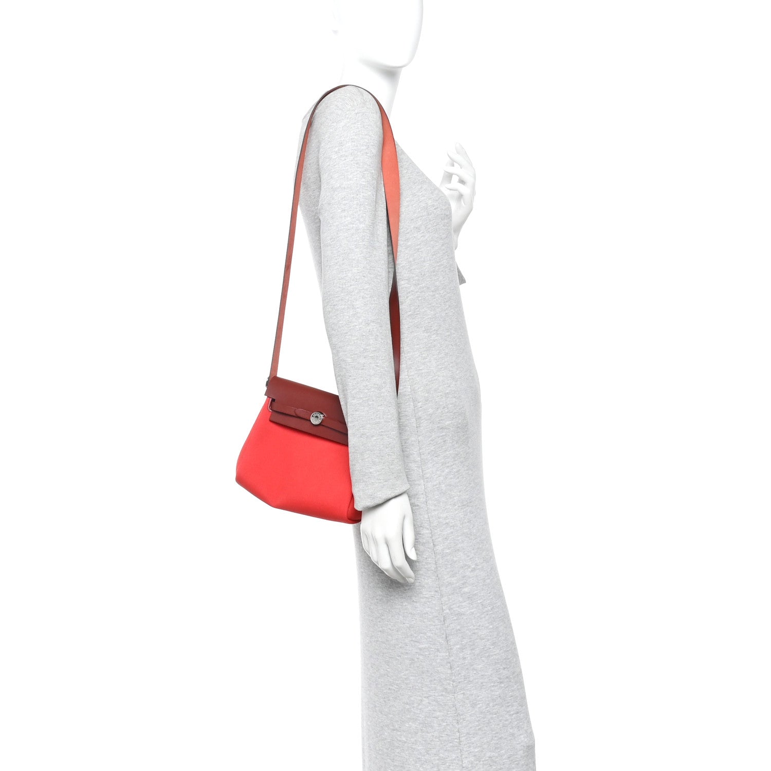 Hermes Military Toile Vache Hunter Herbag Zip Retourne 20 Rouge Piment Rouge H 3 of 19