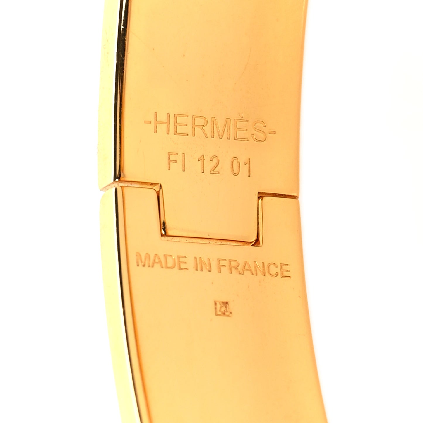 Enamel Printed Quadrige Au Fil Narrow Clic Clac H Bracelet PM Orfevre Jaune Or Blanc