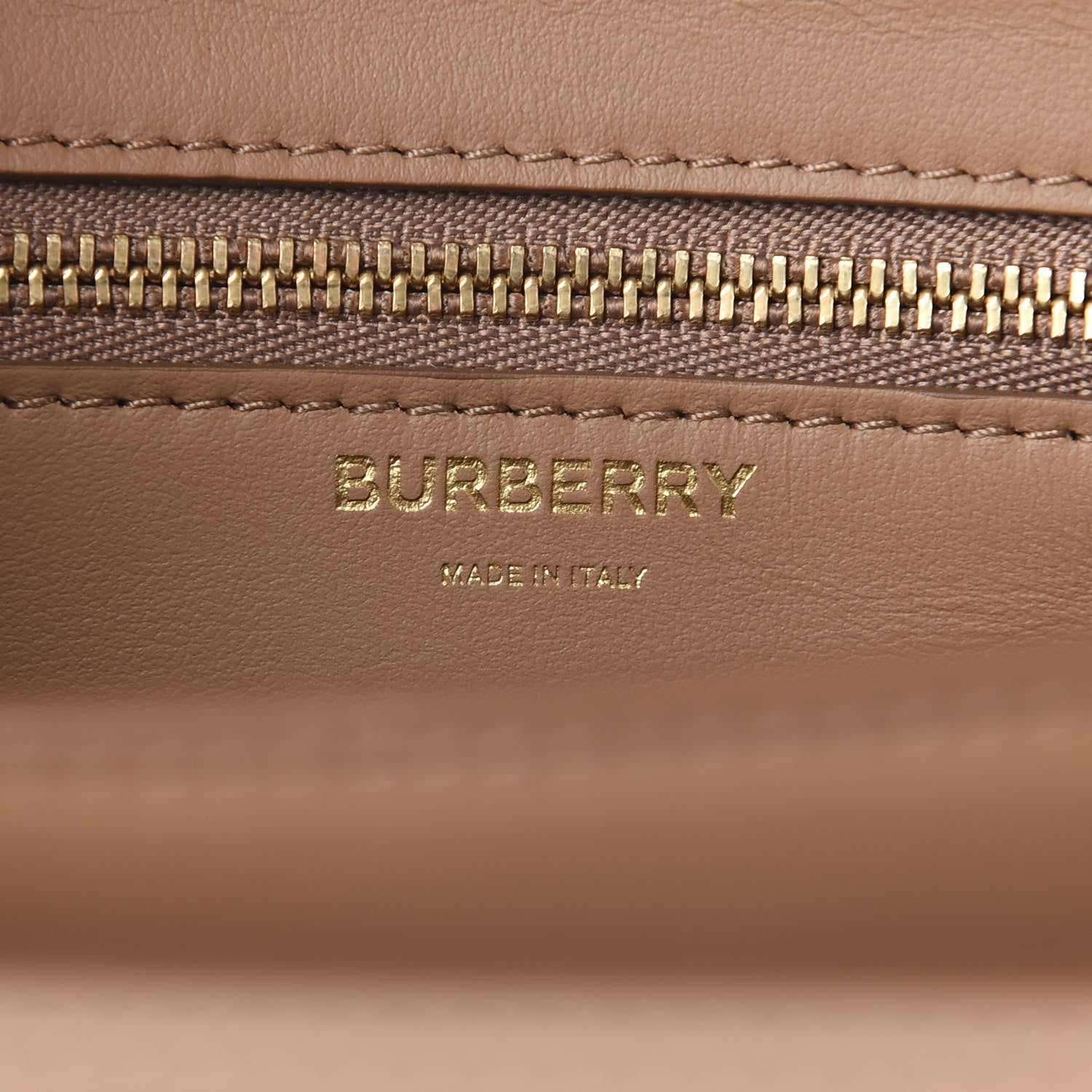 Burberry Calfskin Tartan Print Small TB Bag Light Fawn 5 of 7