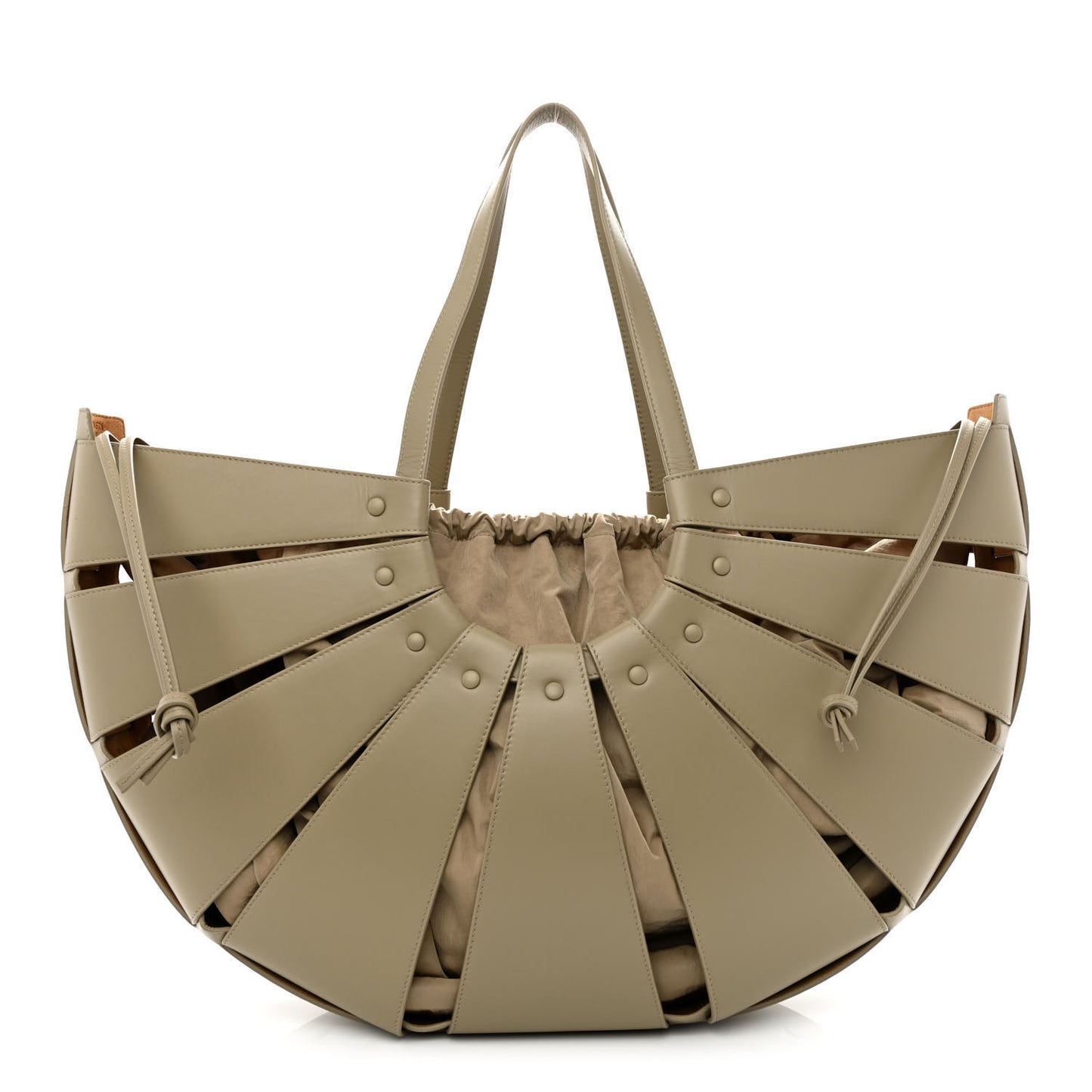 French Calfskin Large Shell Bag Taupe