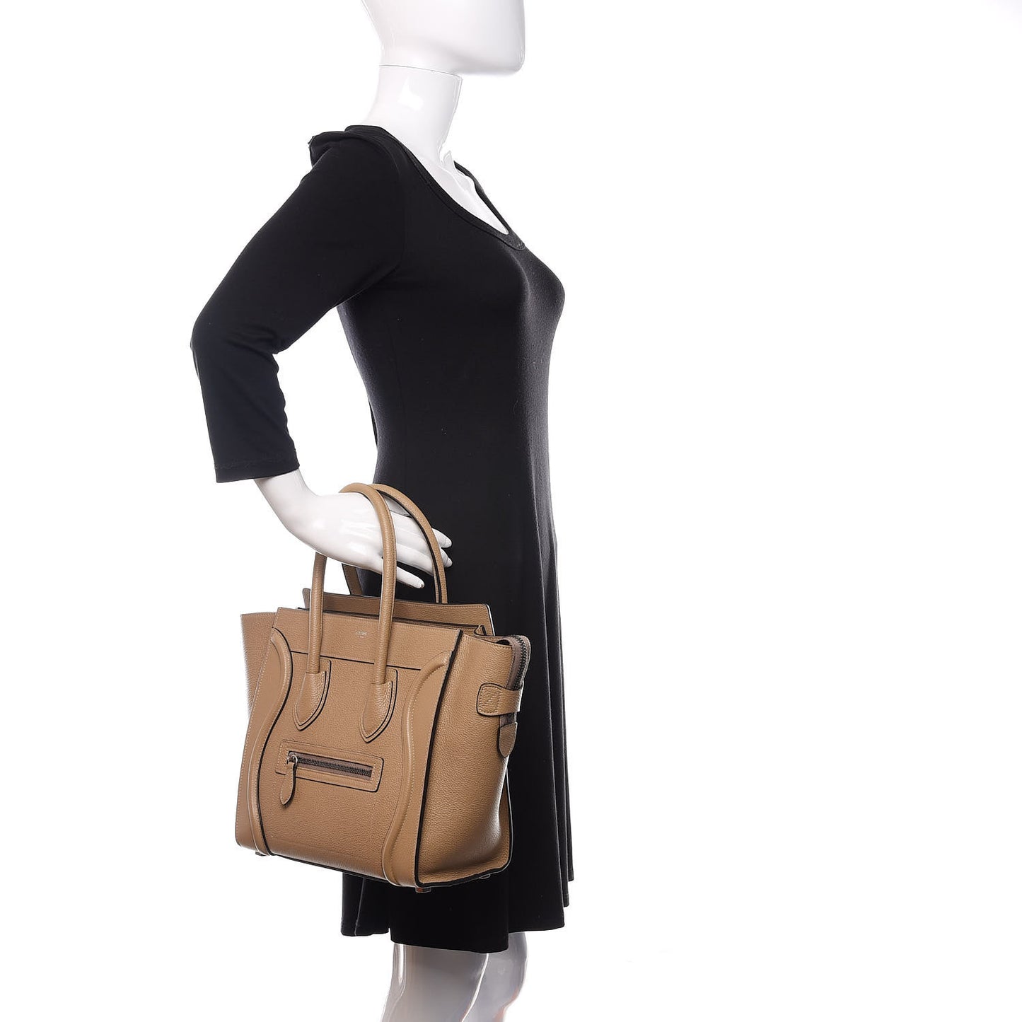 Drummed Calfskin Micro Luggage Dune