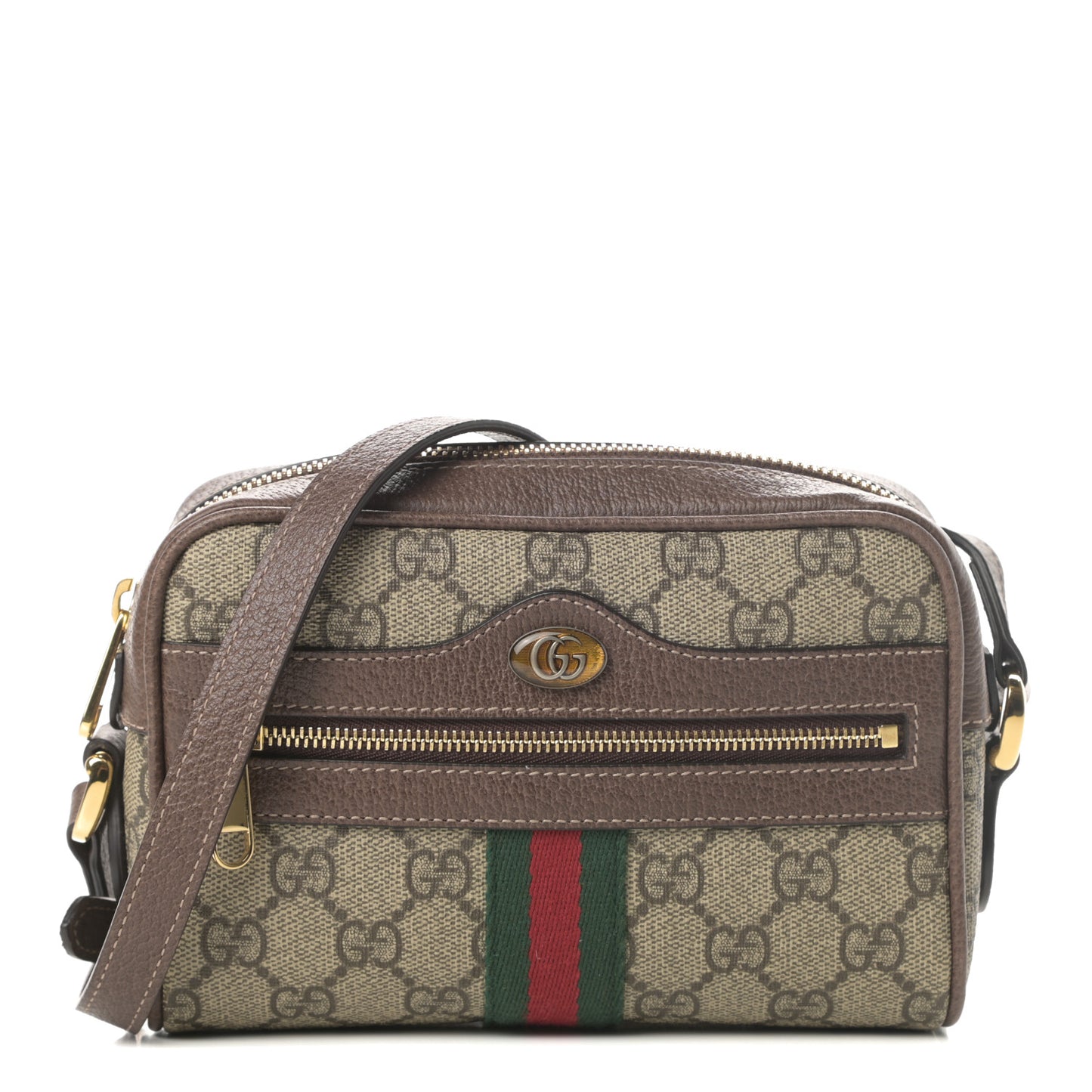 GG Supreme Monogram Web Mini Ophidia Shoulder Bag Brown