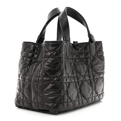 Christian Dior Crinkled Calfskin Cannage Medium Dior Tojours Bag Black 4 of 13