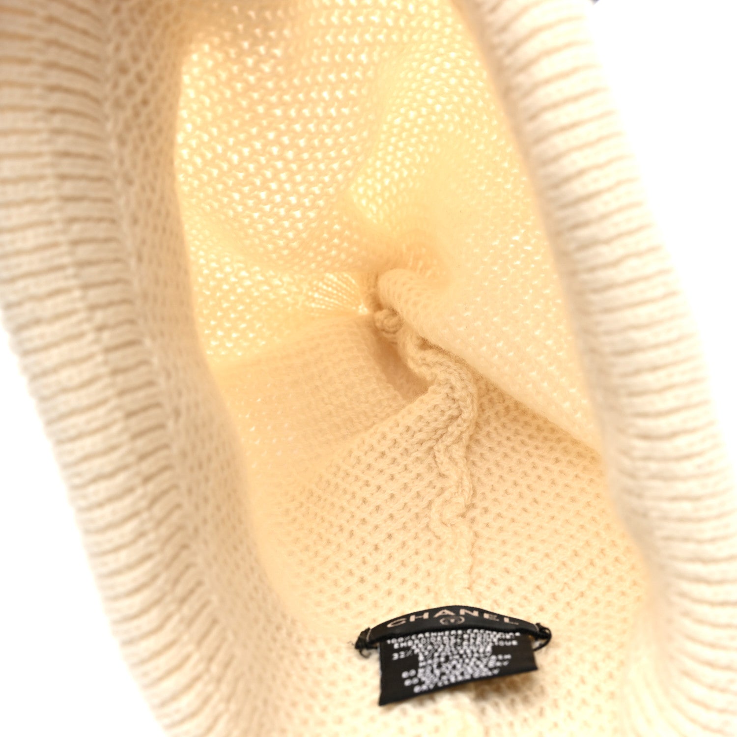Chanel Cashmere CC Beanie Hat White Pink 3 of 4