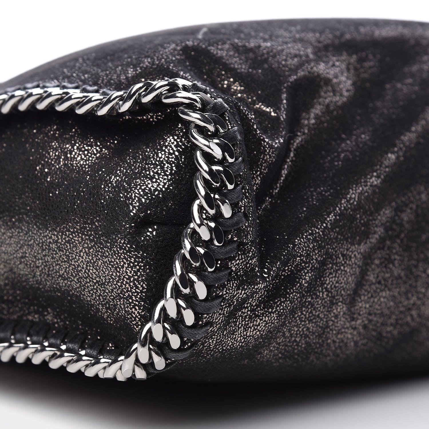 Stella McCartney Chamois Shiny Dotted Falabella Fold Over Tote Ruthenium 8 of 9