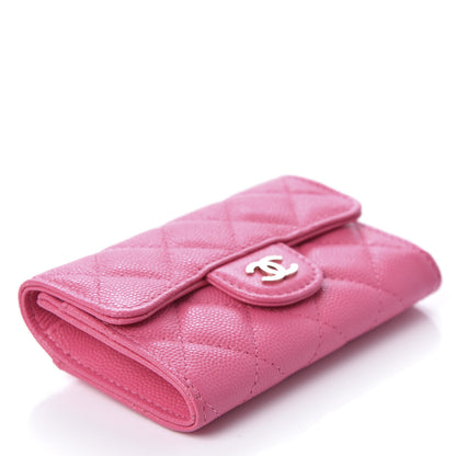 Chanel Caviar Quilted Flap Card Holder Wallet Pink 4 of 9
