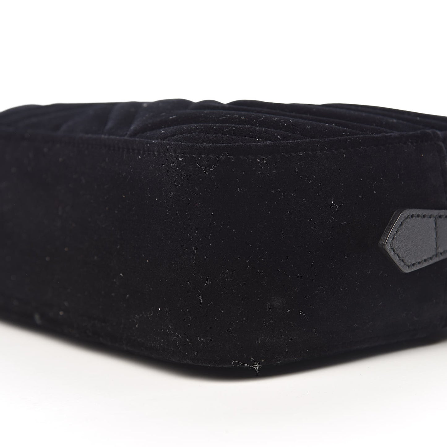 Velvet Matelasse Small GG Marmont Chain Shoulder Bag Black