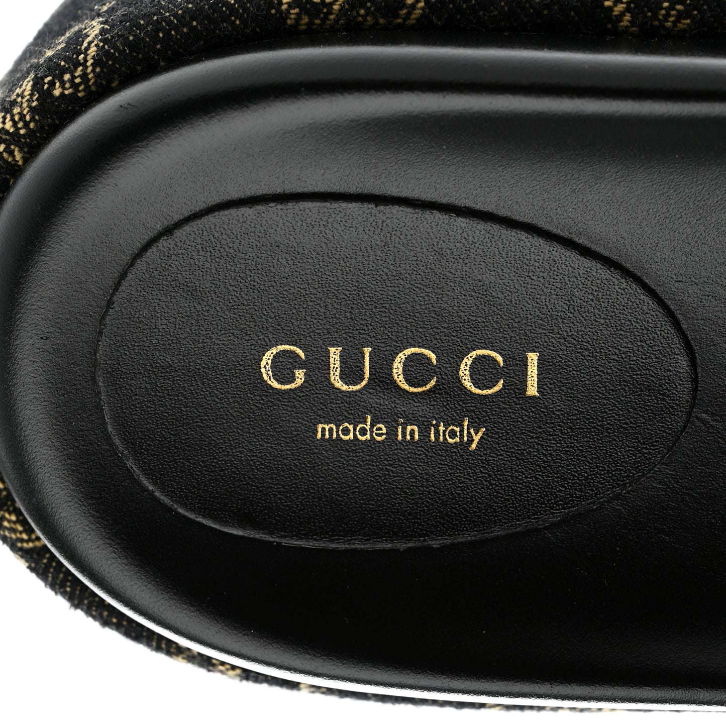 Jacquard Black Denim GG Monogram Angelina Platform 55mm Slide Sandals 41 Black Ivory