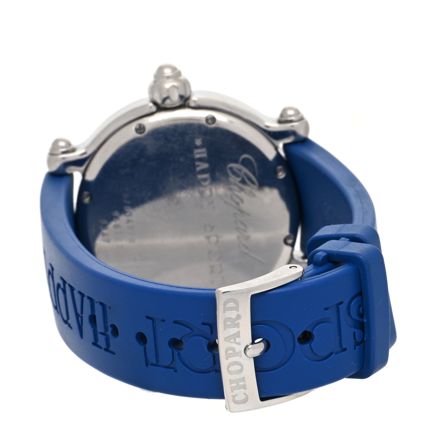 Chopard Stainless Steel Rubber Ruby Yellow Blue Sapphire 38mm Happy Sport Beach Fish Quartz Watch Black 3 of 5