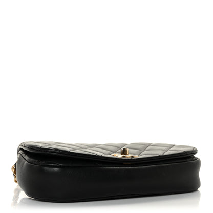 Chanel Calfskin Quilted Coco Mail Clutch With Chain Black 4 of 11