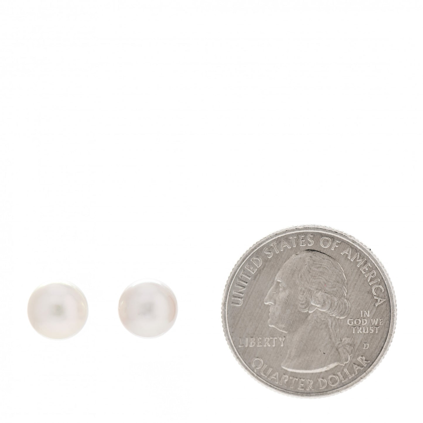 18K White Gold Akoya Pearl 8mm Stud Earrings