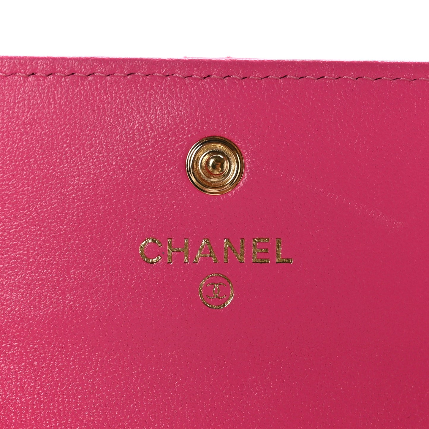 Lambskin Quilted Chanel 19 Flap Card Holder Pink