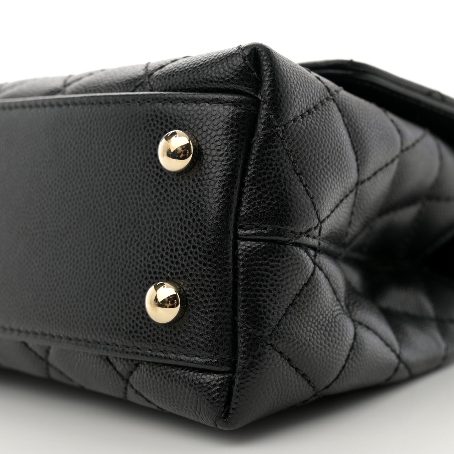 Caviar Quilted Mini Coco Handle Flap Black