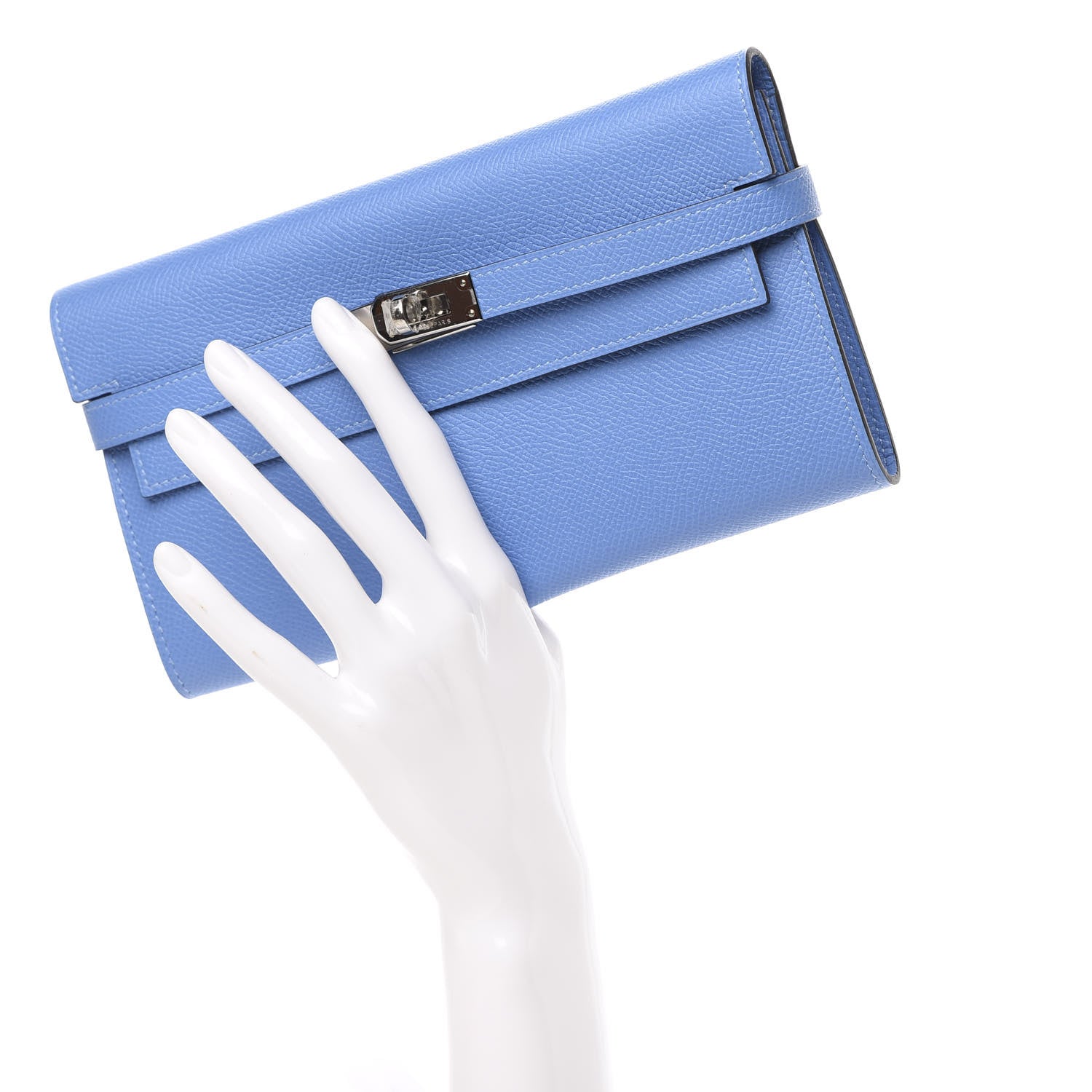 Hermes Epsom Kelly Longue Wallet Bleu Paradis 2 of 8