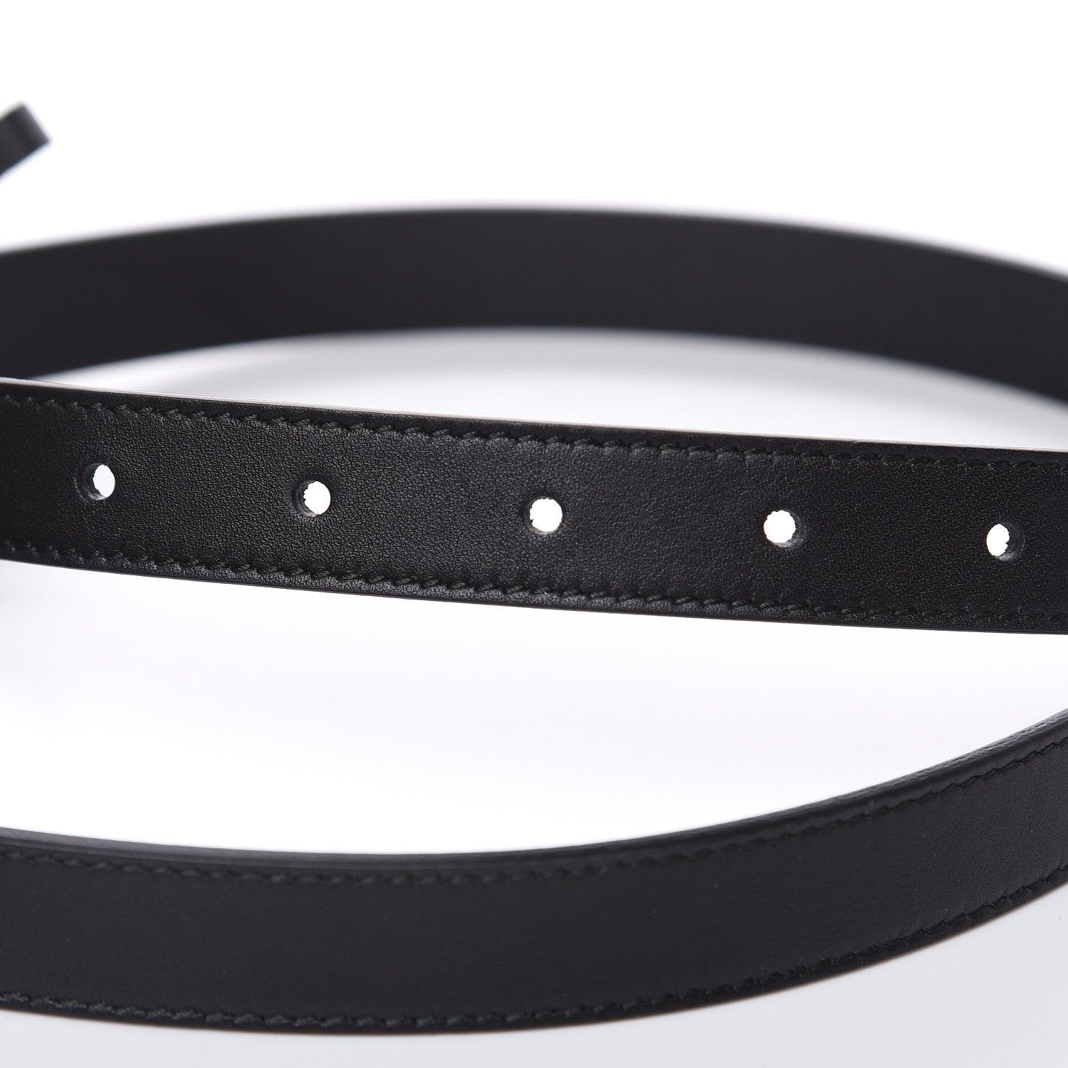Gucci Calfskin Pearl Double G 20mm Belt 90 36 Black Cream 6 of 6