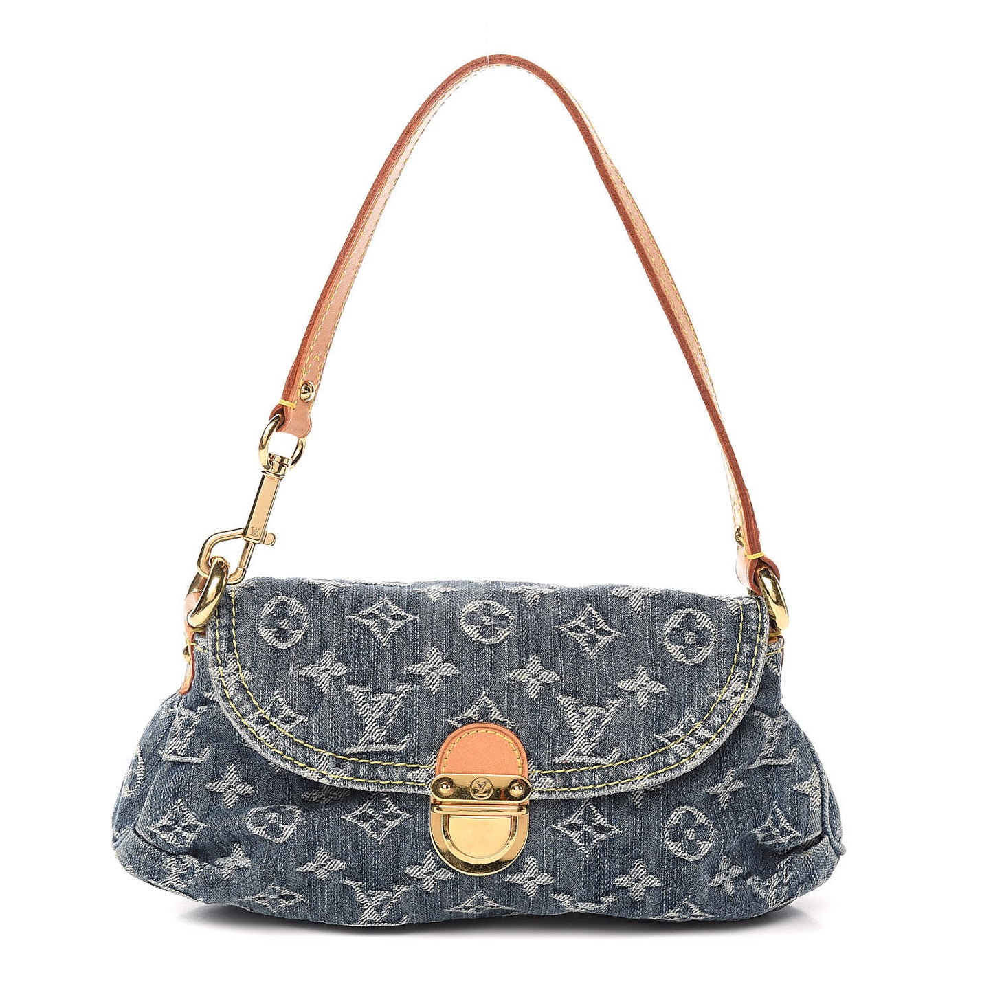 Monogram Denim Mini Pleaty Blue