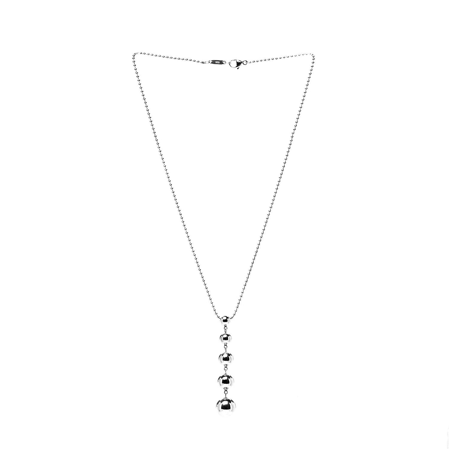 Sterling Silver Graduated Ball Drop Necklace