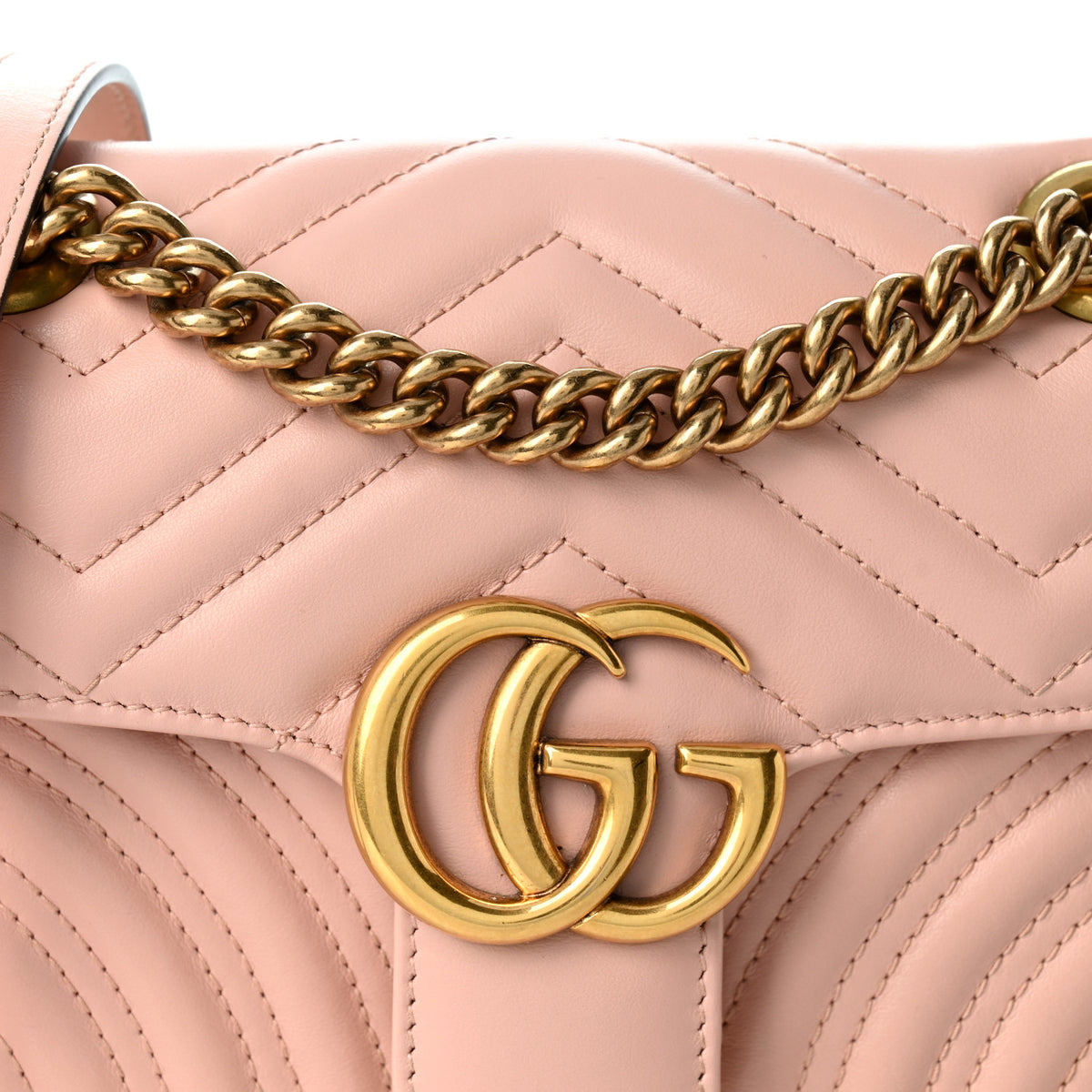 Calfskin Matelasse Mini GG Marmont Shoulder Bag Perfect Pink