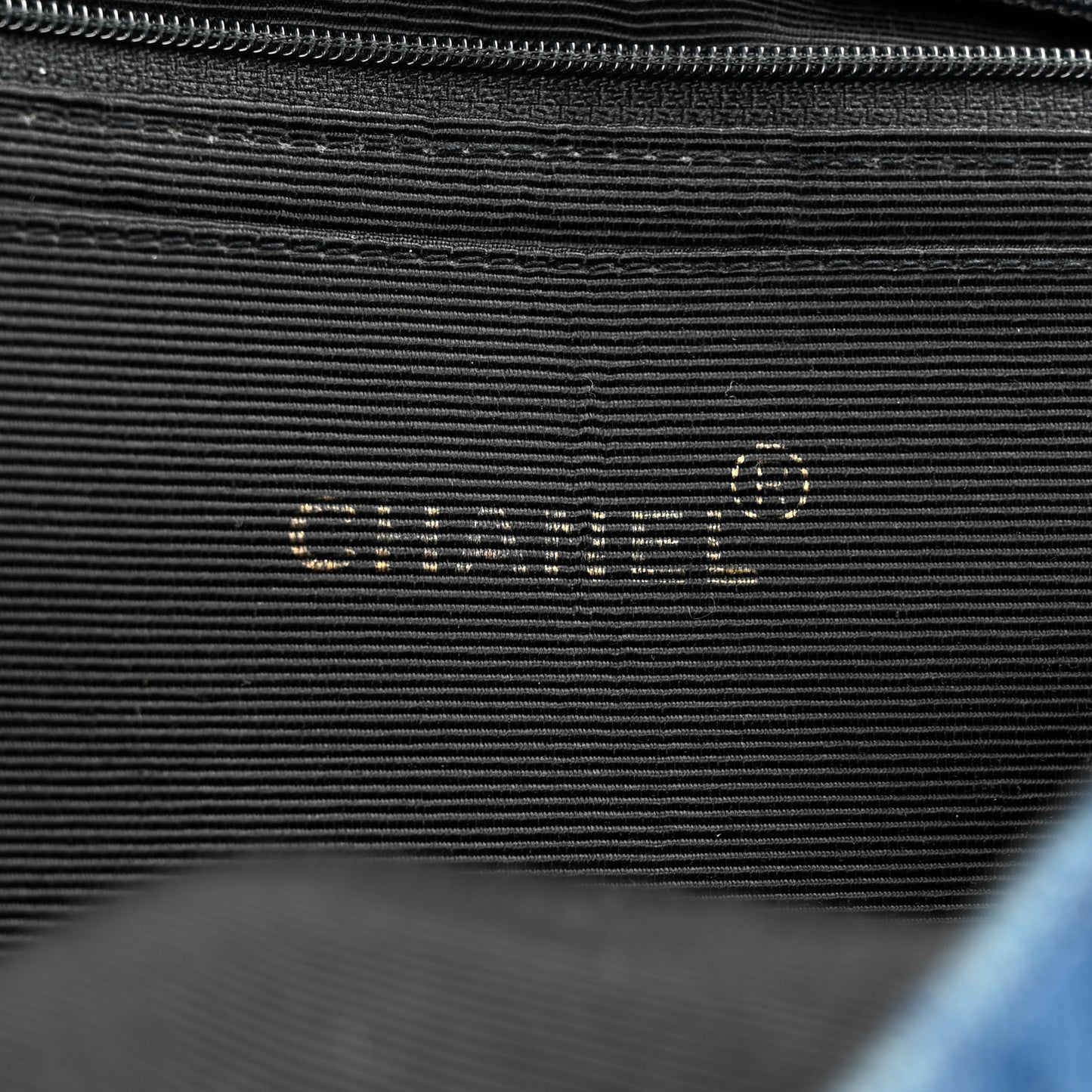 Frayed Denim Quilted Flap Blue